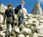 Trekking at the base of Las Torres del Paine